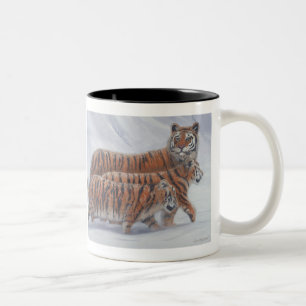 Tiger-Mama-u. CUB-Kaffee-Tasse Zweifarbige Tasse