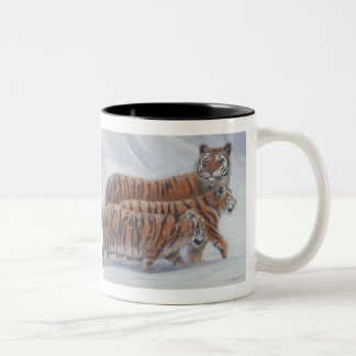 Tiger-Mama-u. CUB-Kaffee-Tasse Zweifarbige Tasse
