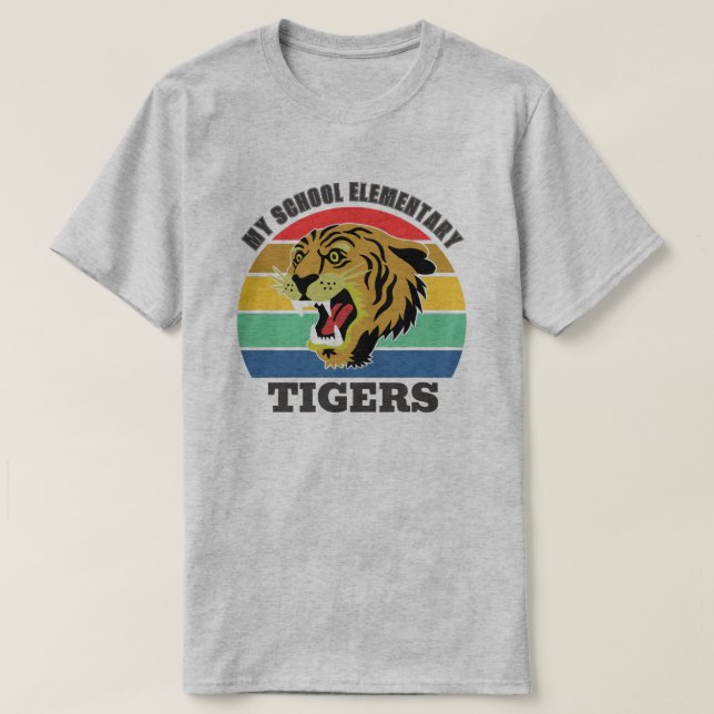 Tiger Mascot School Customizable Template T - Shir T-Shirt (Design vorne)