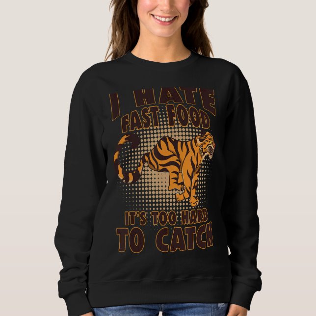 Tiger Meme Big Cat Wild Animal Retro Fast Food Sweatshirt (Vorderseite)