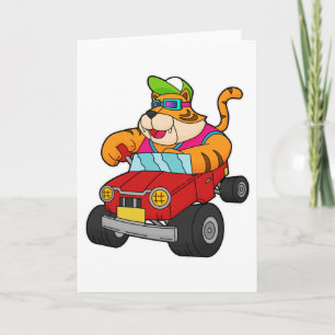 Tiger mit Auto Karte