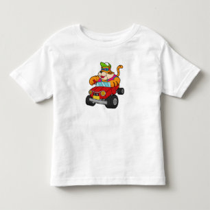 Tiger mit Auto Kleinkind T-shirt