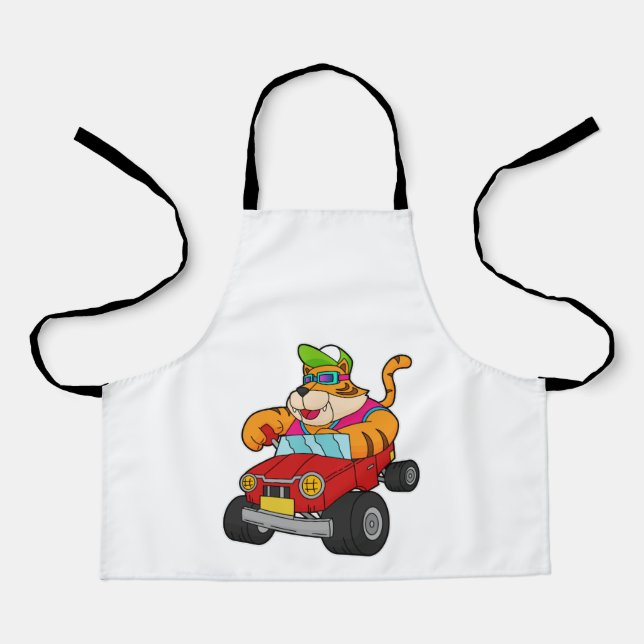 Tiger mit Auto Schürze (Vorderseite)