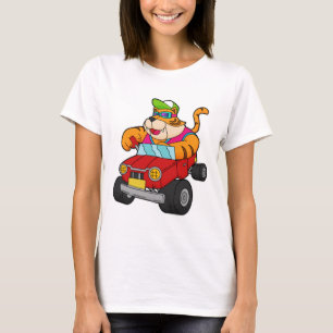 Tiger mit Auto T-Shirt