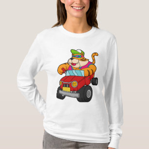 Tiger mit Auto T-Shirt