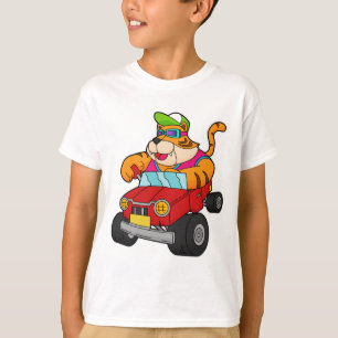 Tiger mit Auto T-Shirt