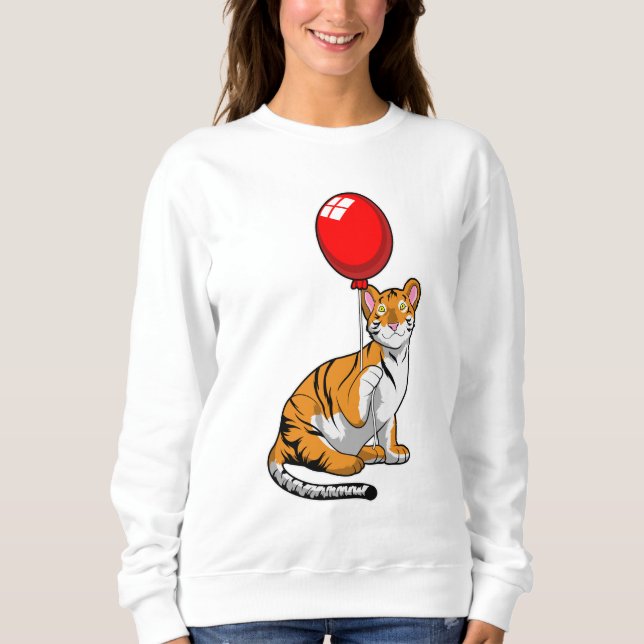 Tiger mit Ballon Sweatshirt (Vorderseite)