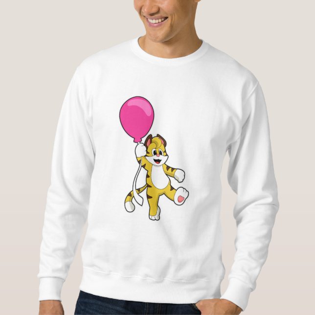 Tiger mit Ballon Sweatshirt (Vorderseite)