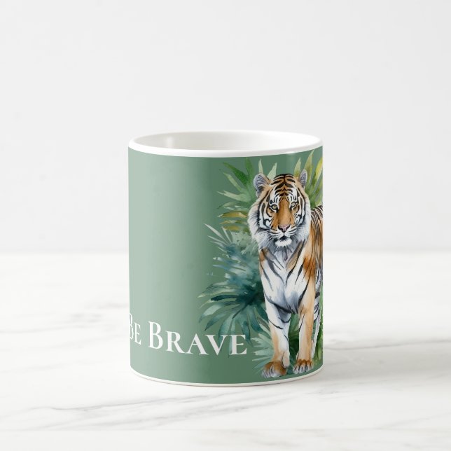 Tiger mit Blätter Kaffeetasse (Mittel)