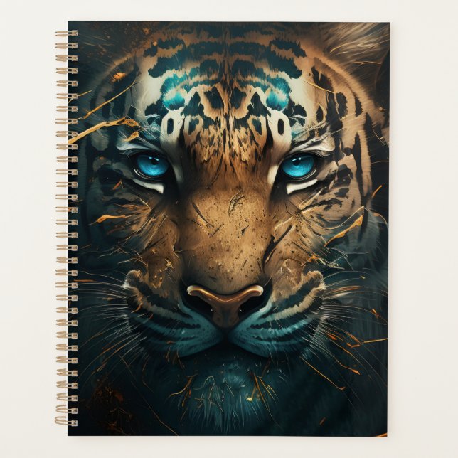 Tiger mit blauen Augen Planer (Vorderseite)