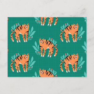 Tiger mit Blume Postkarte