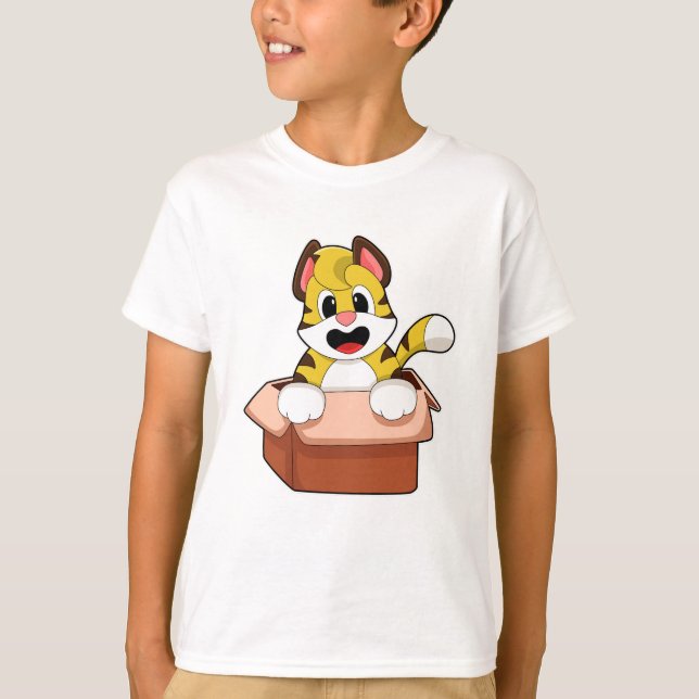 Tiger mit Box T-Shirt (Vorderseite)