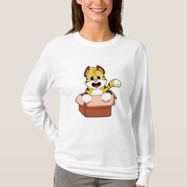 Tiger mit Box T-Shirt (Vorderseite)