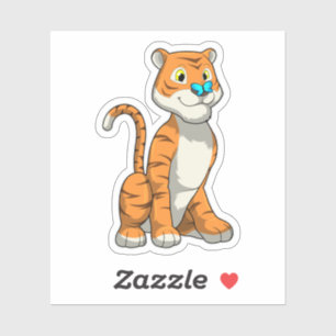 Tiger mit Butterfly Aufkleber