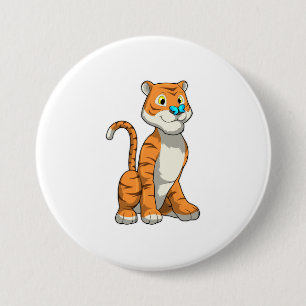 Tiger mit Butterfly Button