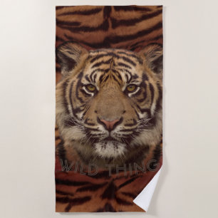 Tiger mit dem Text Strandtuch