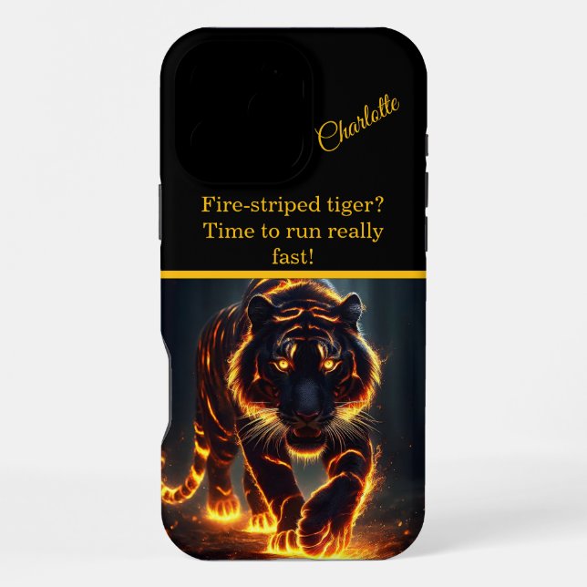 Tiger mit feuriger Ausstrahlung iPhone Hülle (Rückseite)