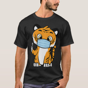 Tiger mit Gesichtsmaske Orange Tiger Gesichtsmaske T-Shirt