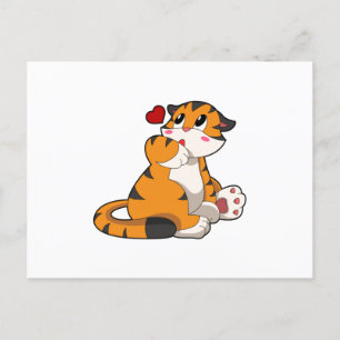 Tiger mit Herz Postkarte