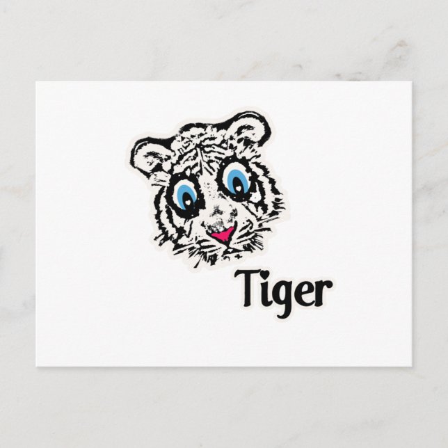 Tiger mit Herz Postkarte (Vorderseite)