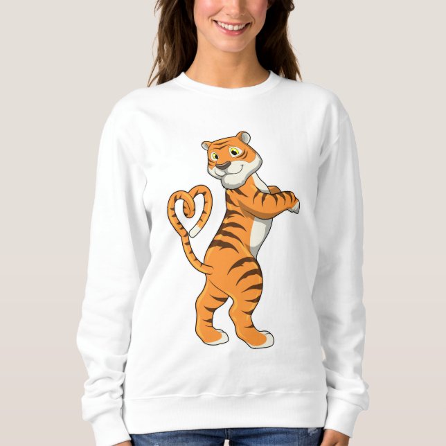 Tiger mit Herz Sweatshirt (Vorderseite)