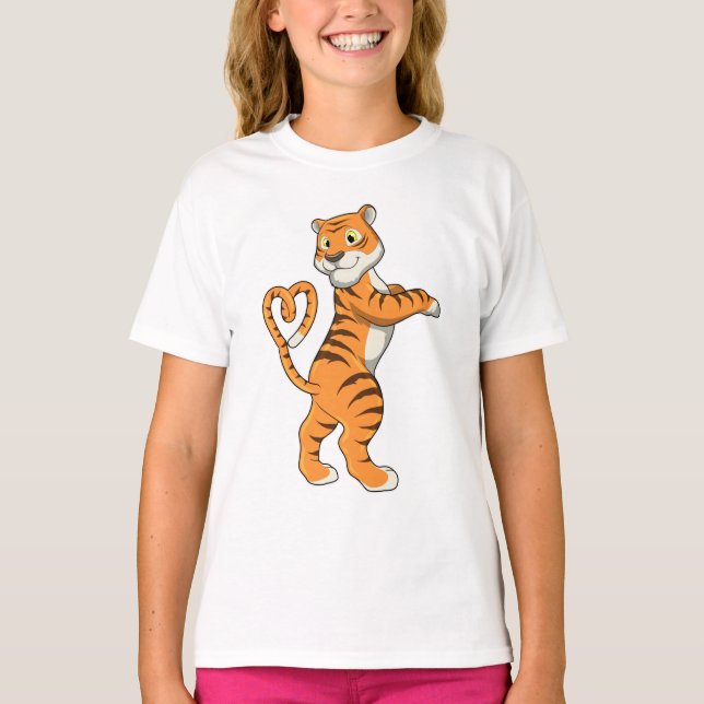 Tiger mit Herz T-Shirt (Vorderseite)