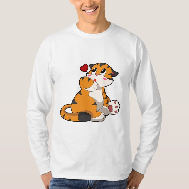 Tiger mit Herz T-Shirt (Vorderseite)