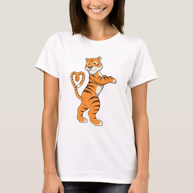 Tiger mit Herz T-Shirt (Vorderseite)