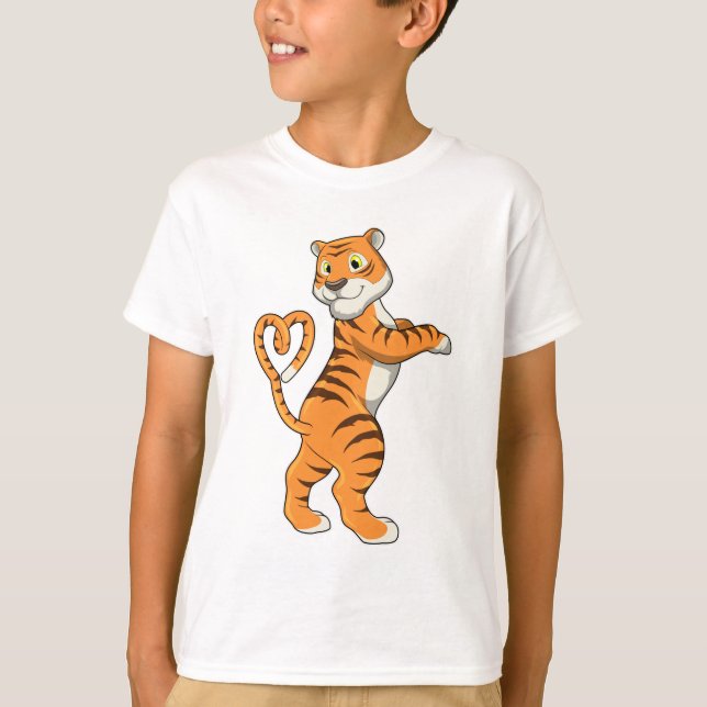 Tiger mit Herz T-Shirt (Vorderseite)