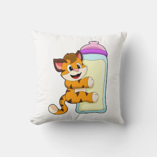 Tiger mit Milchflasche Kissen