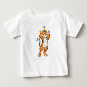 Tiger mit Party-Hut-Party Baby T-shirt