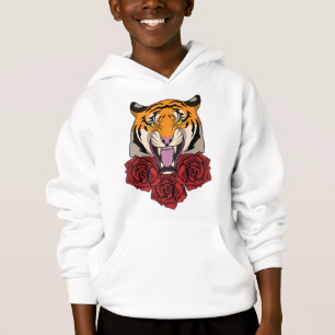 Tiger mit Rose Hoodie