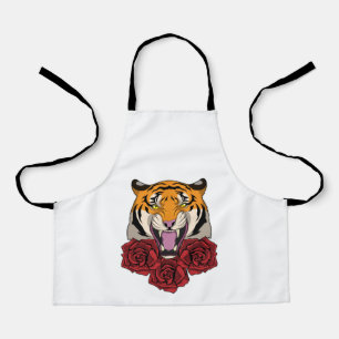 Tiger mit Rose Schürze