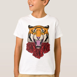 Tiger mit Rose T-Shirt