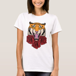 Tiger mit Rose T-Shirt