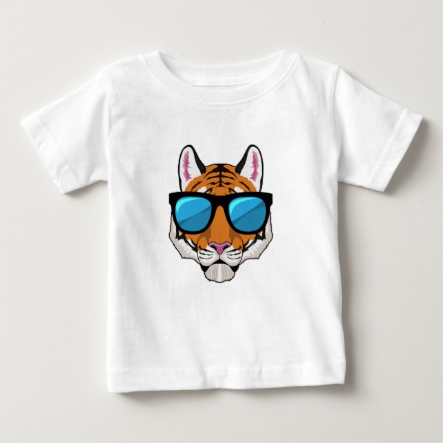Tiger mit Sonnenbrille Baby T-shirt (Vorderseite)