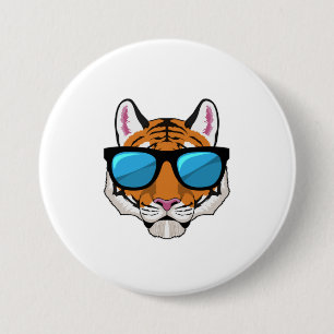 Tiger mit Sonnenbrille Button