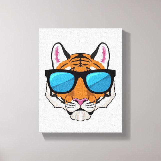 Tiger mit Sonnenbrille Leinwanddruck (Vorderseite)