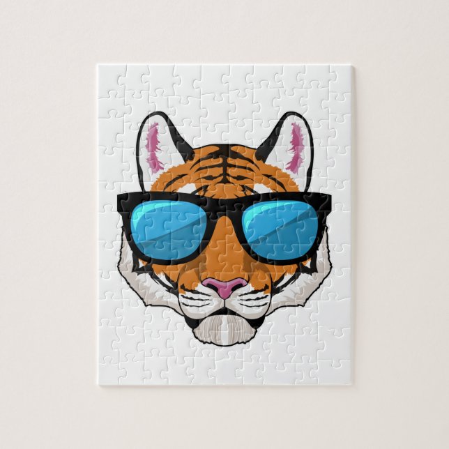 Tiger mit Sonnenbrille Puzzle (Vertikal)