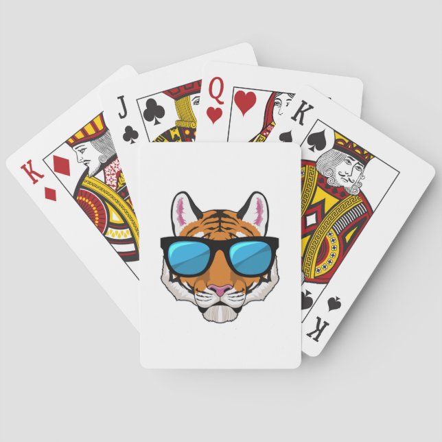 Tiger mit Sonnenbrille Spielkarten (Rückseite)