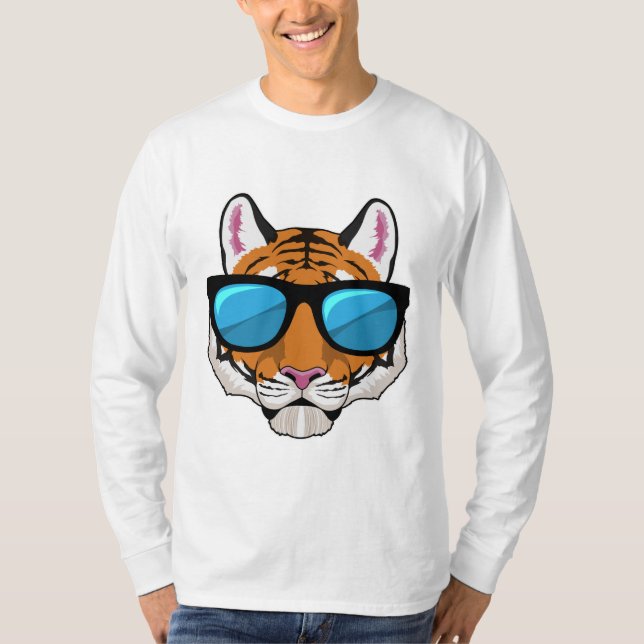 Tiger mit Sonnenbrille T-Shirt (Vorderseite)