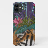Tiger mit tropischem Headpiece