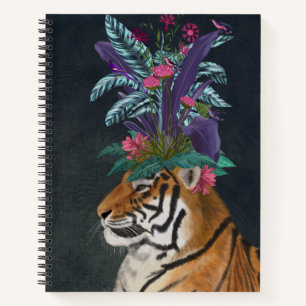 Tiger mit tropischem Headpiece Notizbuch