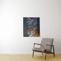 Tiger mit tropischem Headpiece