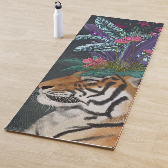 Tiger mit tropischem Headpiece Yogamatte (Beispiel)