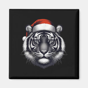 Tiger mit Weihnachtsmannmütze Weihnachten Weihnach Magnet