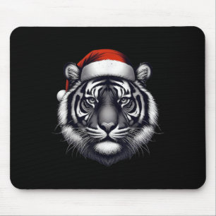 Tiger mit Weihnachtsmannmütze Weihnachten Weihnach Mousepad