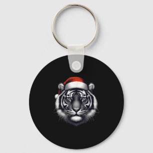 Tiger mit Weihnachtsmannmütze Weihnachten Weihnach Schlüsselanhänger