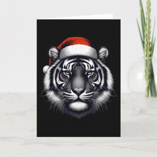 Tiger mit Weihnachtsmannmütze Weihnachten Xmas Lie Karte