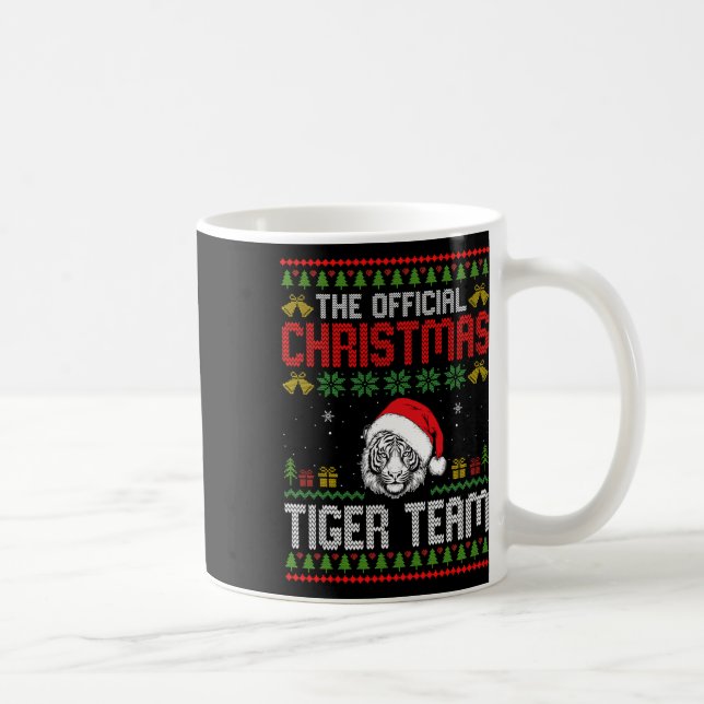 Tiger mit Weihnachtsmannmütze Weihnachtsbeleuchtun Kaffeetasse (Rechts)